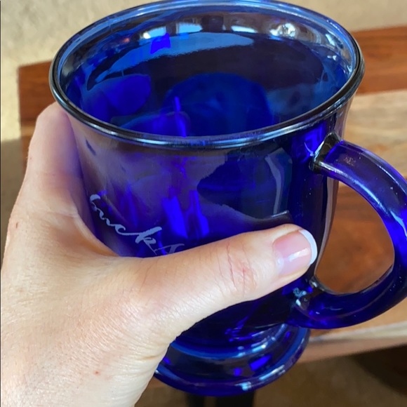 Cobalt Blue Starbucks glass coffee cup - Picture 5 of 5